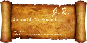 Jeremiás Rupert névjegykártya